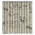 thumbnail image 1 of ABPHQTO Cortina de ducha de papel clásico Cortina de ducha impermeable 160x180 cm, 1 of 2