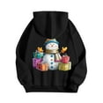 thumbnail image 5 of Kaprioy Oversized Sweatshirt For Women Christmas Snowman Pattern Christmas Colorful Winter Sweatshirt Fall Fashion Long Sleeve Clothing Black, XXXL, 5 of 8