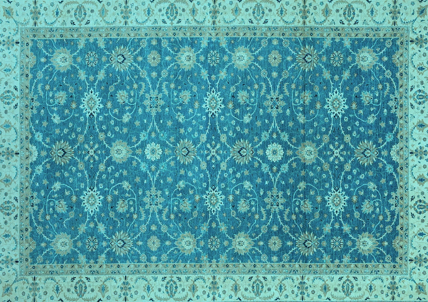 Ahgly Company Indoor Rectangle Oriental Light Blue Traditional Area
