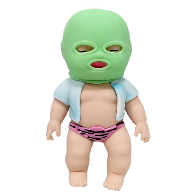 ¡Oferta de liquidación de YOBOLK! Decoración de escritorio para el hogar, muñeco enmascarado, juguete de descompresión para escritorio, juego de muñecos enmascarados, arena, TPR, música, juguetes