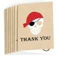 thumbnail image 2 of Big Dot of Happiness Beware of Pirates - Pirate Birthday Party Thank You Cards (8 count), 2 of 6