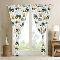 thumbnail image 4 of Trucks 30%-50% Blackout Curtains Cartoon Tractor Curtains, Yellow Bulldozer Excavator Curtains & Drapes Cute Construction Vehicles Living Room Curtains, Cute Kawaii Car Window Curtains, 4 of 6
