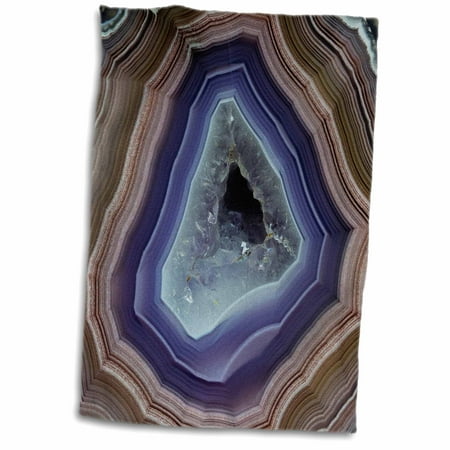 Brown Banded Agate - 3dRose Laguna Banded Agate, Quartzsite, Purple and Brown - Towel, 15 by 22-inch