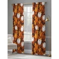 thumbnail image 4 of Thanksgiving Fall Sheer Curtains 108 inches Long, Orange White Pumpkins Maple Leaves Light Filtering Sheer Window Curtains Rod Pocket Voile Drapes for Bedroom Living Room, 2 Panels 52"W x 108"L, 4 of 7