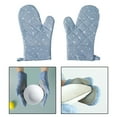 thumbnail image 4 of 2 guantes de cocina antideslizantes con aislamiento térmico y antiescaldaduras para horno. Azul, 4 of 9