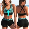 thumbnail image 3 of Women Printed Bikini Sets Summer Sexy Push Up High Waist Swimsuit Bathing Suit Beach Two Pieces Set Swimwear Female Tankni, 3 of 7