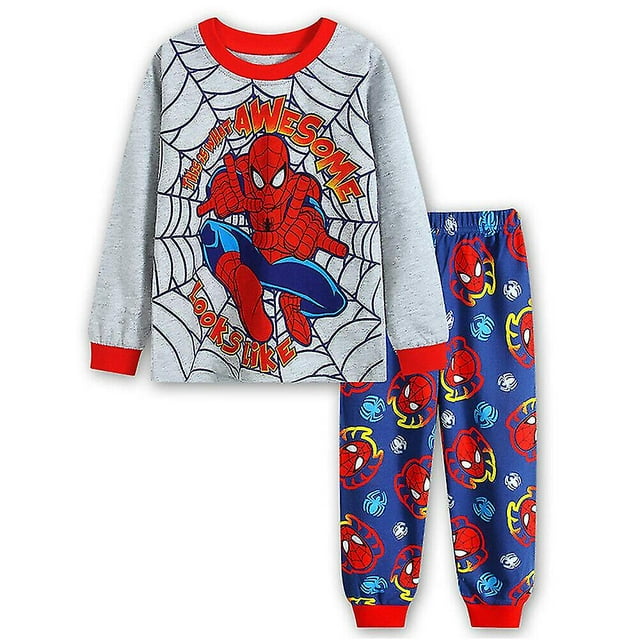Camiseta de manga larga con estampado de Spider-man para niños de 3 a 4 años, Tops, pantalones largos, pijamas informales, conjunto de ropa de dormir esquí esquí Gafas de esquí