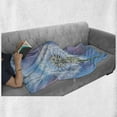 thumbnail image 6 of Dandelion Soft Flannel Fleece Throw Blanket, Bokeh Background Flower with Wind Blowing Gardening Plants, Cozy Plush for Indoor and Outdoor Use, 50" x 70", Sky Blue Pale Pink Green, by Ambesonne, 6 of 6