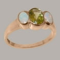 thumbnail image 2 of LBG British Made 10k Rose Gold ring with Natural Peridot & Opal Womens Engagement Ring - 33 size options - Size 11, 2 of 6