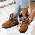 thumbnail image 3 of Fnooota Womens Cozy Boots, Non Slip Outdoor Lace up Warm Fur Lined Boots Winter Snow Khaki Size 10, 3 of 4