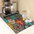 thumbnail image 3 of Boho Coffee Mat for Countertops, Colorful Talavera Modern Dish Drying Mat 2 Pcs for Kitchen Coffee Bar Accessories Fit Under Coffee Maker Espresso Machine Dish Rack Hide Stain Rubber, 3 of 6