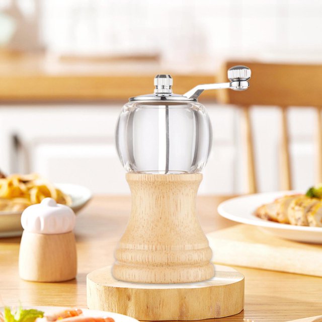 Molinillo de pimienta y sales, herramientas de cocina, molino de pimienta, botella de condimento de madera, molienda de especias portátil, multiusos