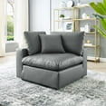 thumbnail image 1 of Modway Commix Down Filled Overstuffed Vegan Leather Corner Chair, Gray, 1 of 7