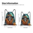 thumbnail image 2 of Gaeub Cartoon Pumpkin Skull Drawstring Backpack Bag Sport Gym Sackpack Heavy Duty String Backpack for Men Women-Small, 2 of 6