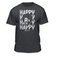 thumbnail image 1 of Teelocity Bob Ross Happy Repeat Charcoal Heather Short Sleeve Graphic Tee, 1 of 4
