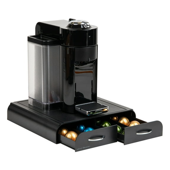 Mind Reader 5-Compartment Desktop Organizer, Rustic Wooden Storage Rack with Drawer for Papers, Accessories, and Office Supplies, 12.5"L x 4.25"W x 7.5"H, Black