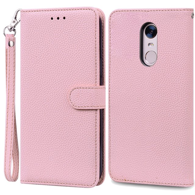 For Xiaomi Redmi 5 Plus Case Redmi 5 Shockproof Wallet Flip Case for Xiomi Redmi 5 plus 5plus Phone Cases Leather Fundas Shell Pink -Strap For Redmi 5