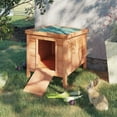 thumbnail image 2 of PawHut Clapier en Bois pour Lapin Maison pour Animal de Compagnie d'Extérieur Orange, 2 of 10