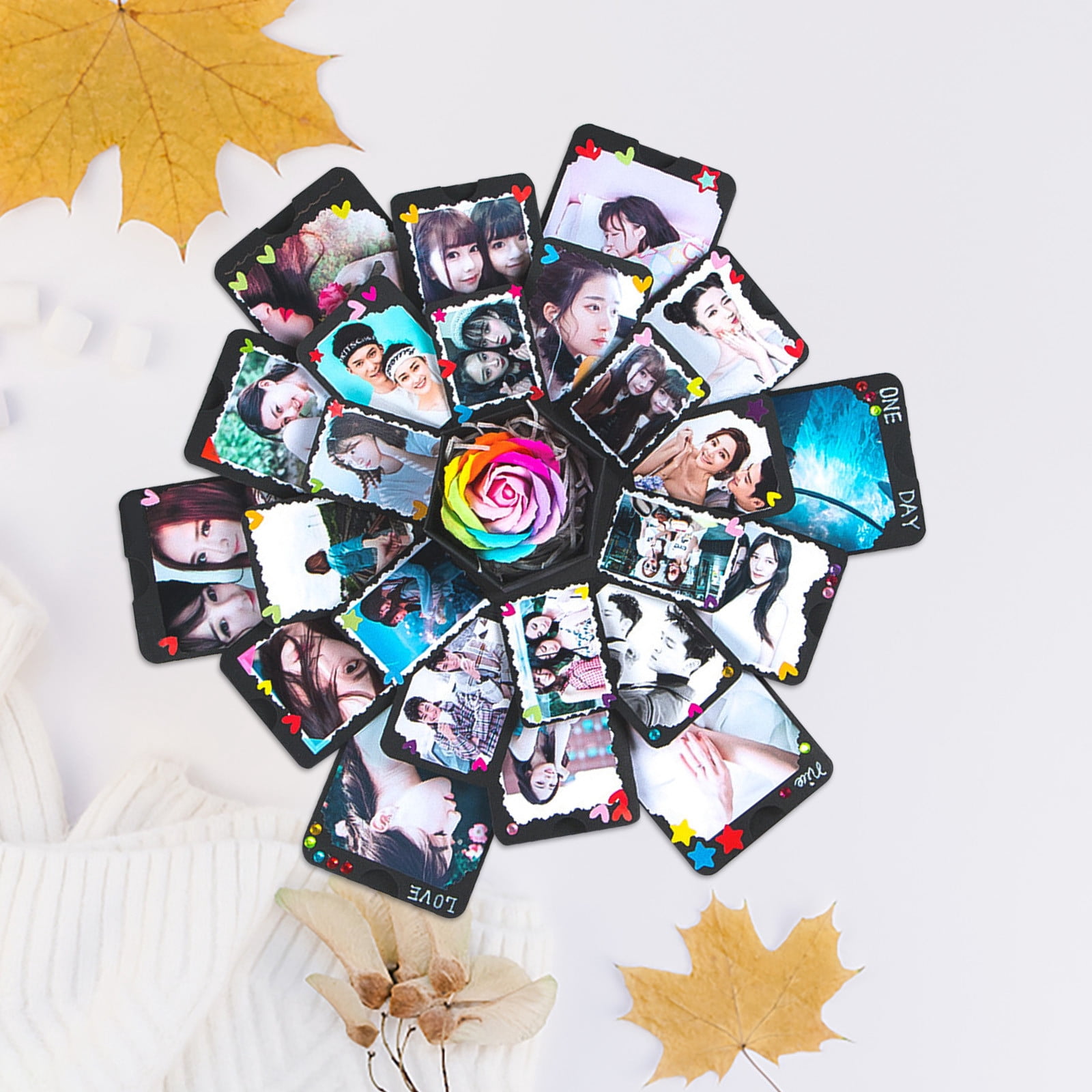 QTOCIO Home Decor, DIY C-reative Photo Box Hexagon Multi-layer