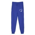 thumbnail image 3 of Efsteb Women Sweatpants Elastic Waist Drawstring Joggers Sweatpants Heart Print Casual Baggy Pants Running Sports Pants Trousers Blue XXL, 3 of 4