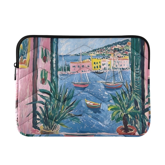 FORMRS 13"-13.3" Laptop Sleeve Protective Case Soft Carrying Quilted Computer Bag Cover, Pink Window