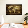 thumbnail image 3 of Elephant Stock Dark Wood World Map Wall Art - Horizontal Canvas Wall Art - Living Room Wall Decor - Map Canvas - Brown And Black Decor - 12" x 8", 3 of 8