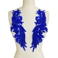 thumbnail image 3 of 1 par de parches de cristal hechos a mano con cuentas corpiño encaje DIY apliques parches accesorio para ropa de vestir 35X12cm (Blue), 3 of 12