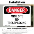 thumbnail image 3 of (2 Pack) Mine Site No Trespassing OSHA Danger Sign 7 Inch X 5 Inch Vinyl Label Decal Sticker Weather Resistant, UV Protected for Workplace, Business, and Construction Site, Made in the, 3 of 7