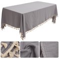 thumbnail image 3 of Nappe Décorative Couleur Unie avec Franges pour Salle à Manger, 3 of 8