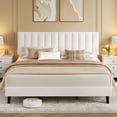 thumbnail image 2 of Full Size Bed Frame,Velvet Upholstered Platform Bed with Adjustable Vertical Channel Tufted Headboard,Platform Bed Frame with Sturdy Wooden Slats Support,No Box Spring Needed, Easy Assembly, 2 of 8