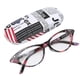 thumbnail image 2 of Reading Glasses Fashionable Unisex Rhinestones Decoration Clear Lens Reading Glasses(+200 Red Stripe Frame), 2 of 4