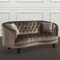 thumbnail image 2 of Furniture of America Balon Glam Fabric Tufted Loveseat in Brown, 2 of 6
