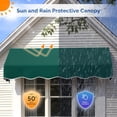 thumbnail image 3 of 6x2 FT Outside Window Awning, Door Awnings for Sunshade & Waterproof, Patio Manual Retractable Awning for Door Entrance in Balcony, Backyard, Garden, Dark Green, 3 of 7