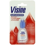 Visine Red Eye Hydrating Lubricating Irritation Relief Drops 0.28oz, 6-Pack