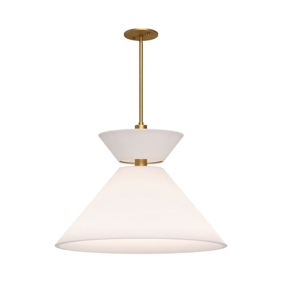 Kuzco Lighting Chapelle 22" Pendant Light, White Linen Rod 46 1X60W E26 Aged Gold/White Linen