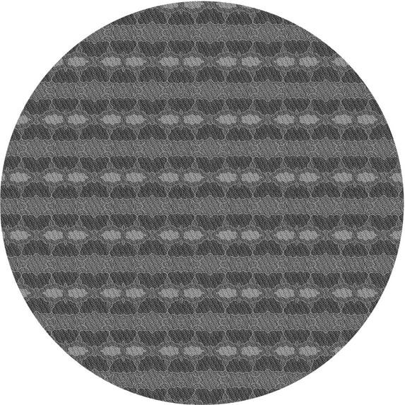 Ahgly Company Indoor Round Patterned Gray Area Rugs, 7' Round