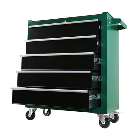 

5-Drawers Rolling Tool Chest Tool Chest with Link Buckle And Can Be Combined To Large Cabinet Set Tool Cabinet On Wheels with Keyed Locking System And Drawer Liners for Warehouse Garage