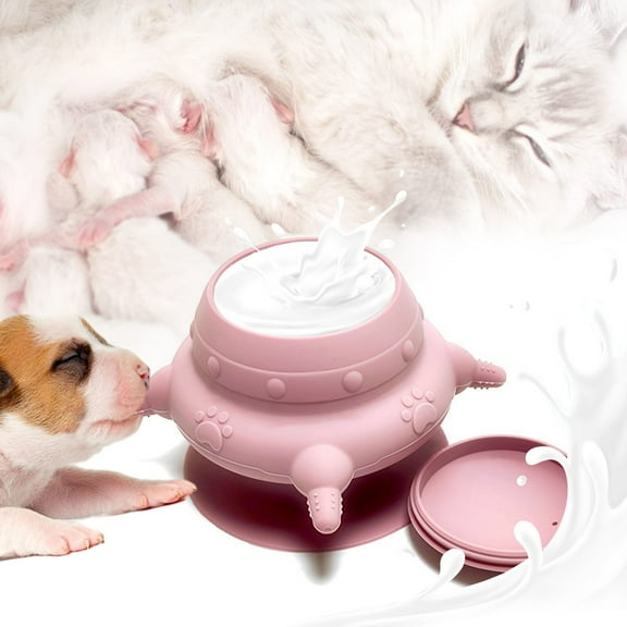 Hodwiequ Puppy Feeder Bottle Puppy Milk Replacement Silicon Puppy Bottles For Nursing With 4 Nipples Puppy Feeders For Multiple Puppies Pink
