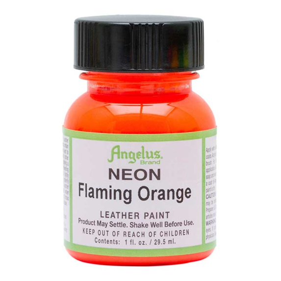 Angelus Neon Leather Paint 1 oz, Flaming Orange