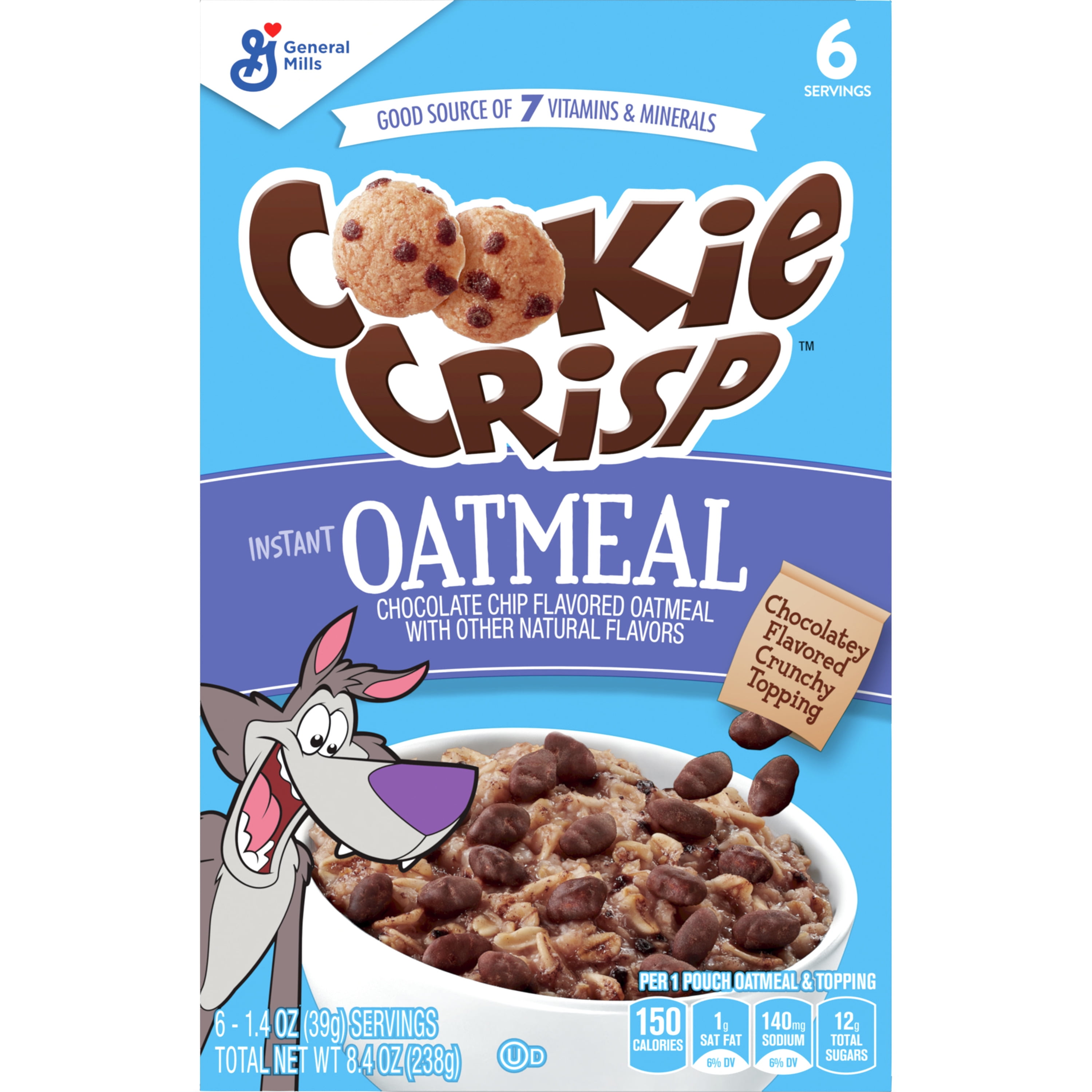 Cookie Crisp Oatmeal, Instant Oatmeal, 1.4 OZ Serving, 6 Count