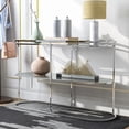 thumbnail image 5 of Furniture of America Auro 1-Shelf Water Ripples Pattern Glass Top and Chrome Sofa Table, 5 of 7