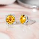 thumbnail image 2 of Pendientes de Citrino JeenMata Talla Redonda 3.5 Quilates Oro Blanco 18 K Plata, 2 of 6