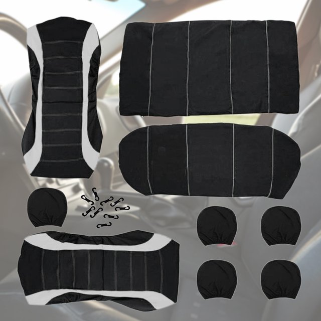 Protector de asiento de automóvil Funda de silla de vehículo de poliéster Accesorios para automóviles (Gris) Sywqhk Accesorios para autos y motos