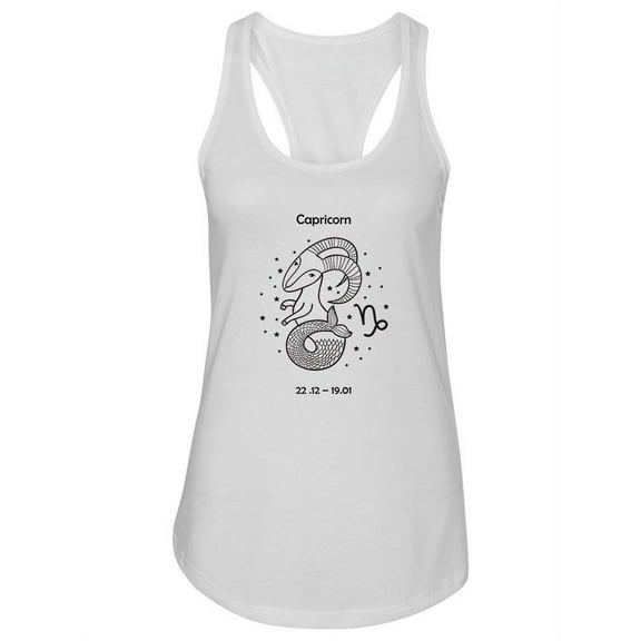 Capricorn Zodiac Sign Design Tank Women -Image by Shutterstock, Female XX-Large