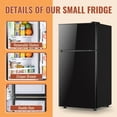 thumbnail image 2 of 2.4 Cu.Ft Mini Fridge Small Refrigerator with Freezer 2 Removable Plastic Shelves Two Door Black New, 2 of 9
