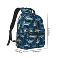 thumbnail image 2 of Disketp Cartoon Surfer Sharks Backpack - Comfortable Daypack with The right laptop for you Spacious Main Compartment & other poket - {designName} print, 2 of 6