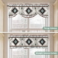 thumbnail image 5 of Turquoise Gray Boho Tie Up Valance Curtains for Windows, Kitchen Curtains Window Treatments, Southwestern Ethnic Geometric Short Window Shades Valances for Bedroom Bathroom Cafe 54"x18", 5 of 8