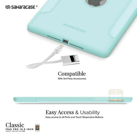 SaharaCase - Classic Case with Glass Screen Protector for Apple® iPad® Pro 10.5" and iPad® Air 10.5" (2019) - Aqua