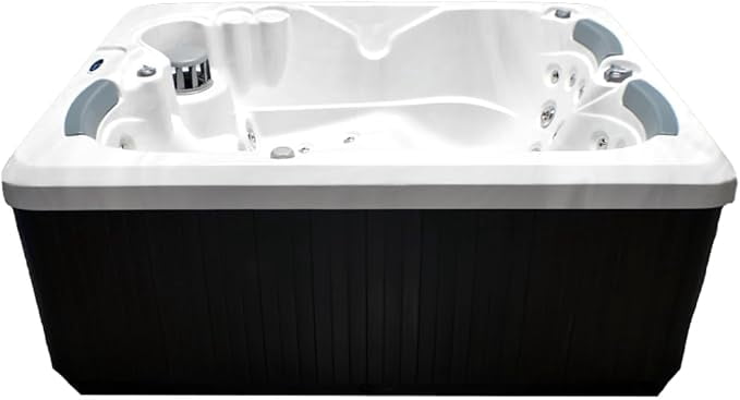 Home & Garden HG38 3-Person Hot Tub with 38 Therapy Jets and Digital Controls – Sterling or White Acrylic Interior and Mocha Exterior Cabinet - Ideal for Backyard Relaxation and Hydrotherapy