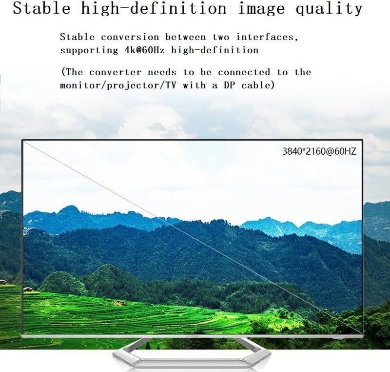 HDMI to DisplayPort Adapter 4K@60Hz High Speed HDMI Male to DP Female Converter Cable Compatible for PC Graphics Card Laptop Mini NS PS5/4 Xbox One/360